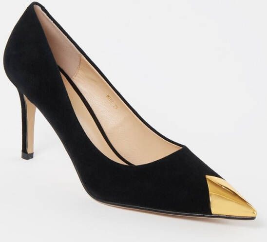 Jonak Velours pump van leer met metallic detail