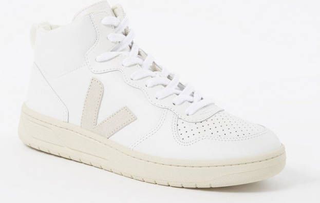 Veja V 15 sneaker van leer met suè, de details