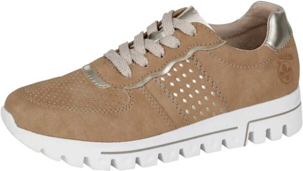 Rieker Sneaker met modieuze metallic details Zand