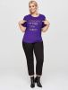 Rock Your Curves by Angelina K Shirt met glanzende statementprint Paars online kopen