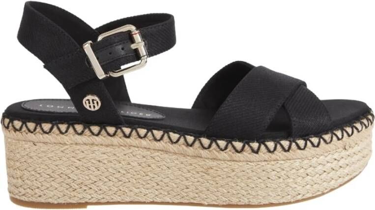 Tommy Hilfiger Sandaaltjes SHINY TOUCHES FLATFORM WEDGE met verstelbare gesp