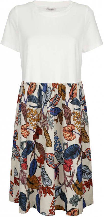 alba moda Jurk van een materialenmix Blauw/Steen/Multicolor