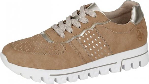 Rieker Sneaker met modieuze metallic details Zand