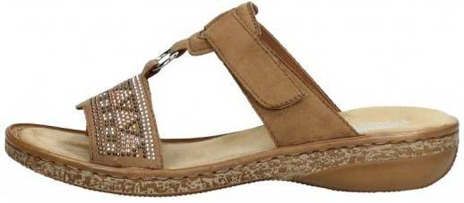 Rieker Slippers met studs en strassteentjes