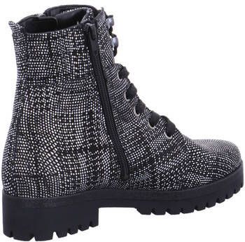 Waldlaufer comfort 338813 leren veterboots zwart/wit