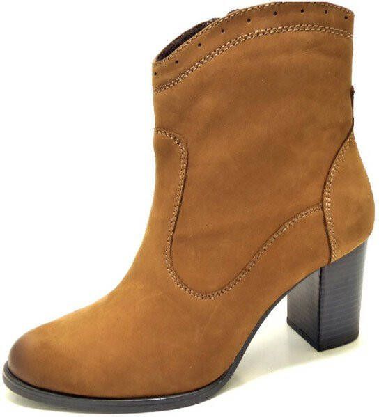 Caprice nubuck enkellaarzen cognac