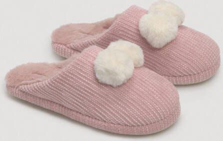 Confetti Pantoffels dames pink met bollen | slippers