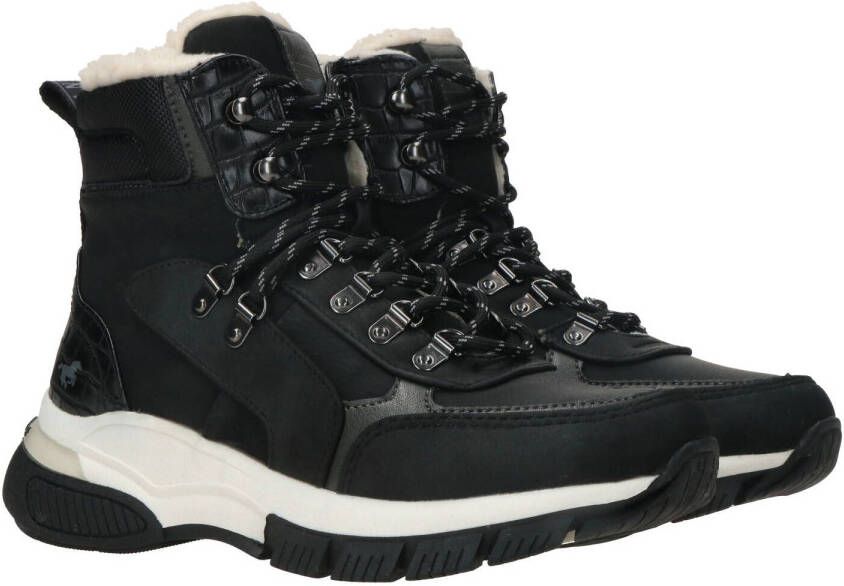 Mustang Shoes Hoge veterschoenen met een ritssluiting
