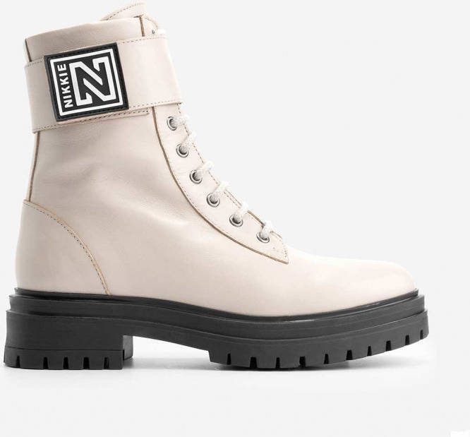 NIKKIE Philein Boots leren veterboots beige
