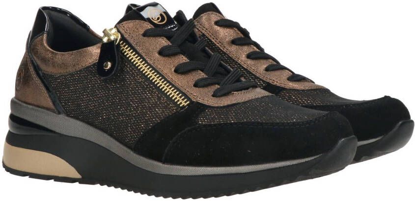 Remonte Dorndorf Sneaker Dames Zwart/Goud