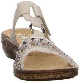 Rieker Slippers met pailletten en kralenbeleg