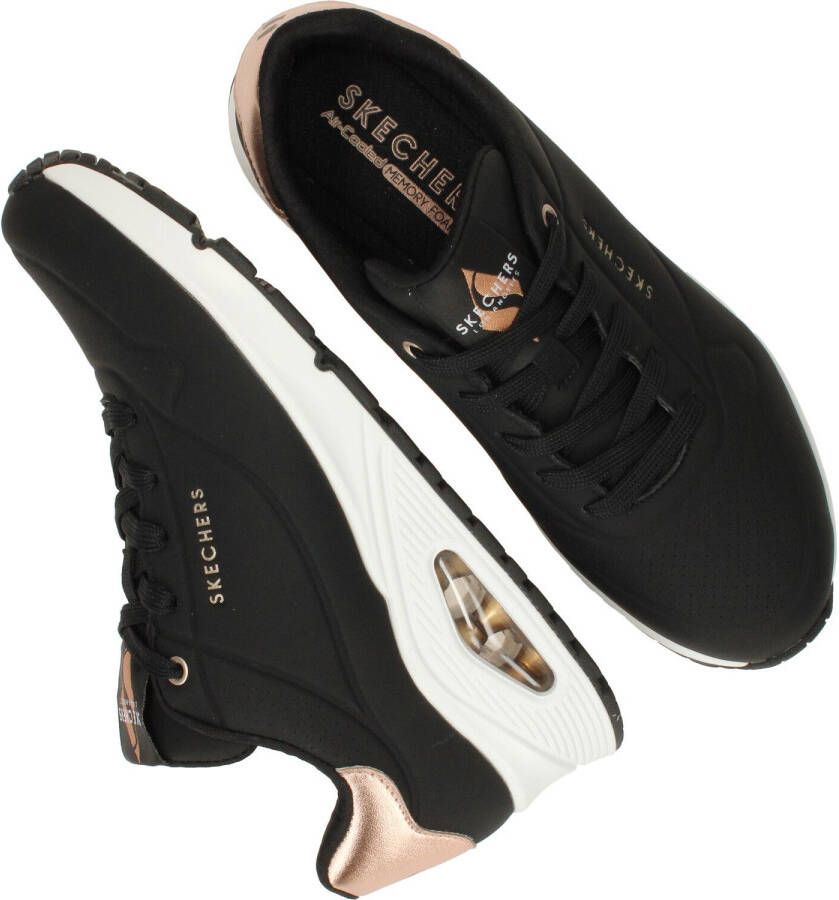Skechers uno stand on air sneakers zwart/goud dames