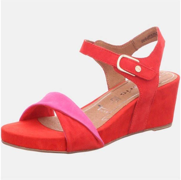 Tamaris Plateau Sandalette Dames Rood/Roze