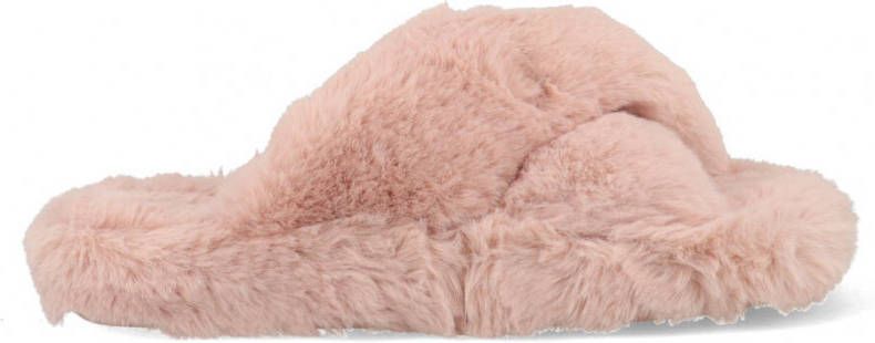 Ted Baker Pantoffels Lopply Faux Fur Cross Over Slipper Roze