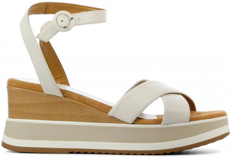 Unisa Cadio leren sleehakken gebroken wit