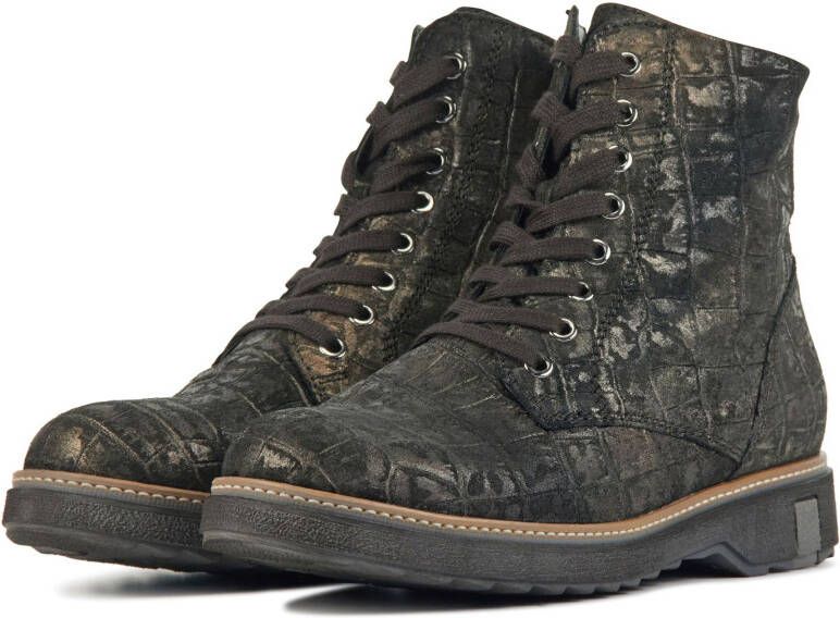 Waldlä, ufer Dames leren dames enkellaarsjes 683801 met print