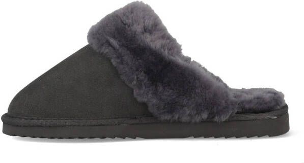 Warmbat Pantoffel Lsfl01 Dark Grey Ladies Slipper Flurry Suede