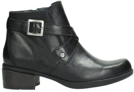 Enkellaarzen Wolky 01375 Vecchio 30002 zwart leer