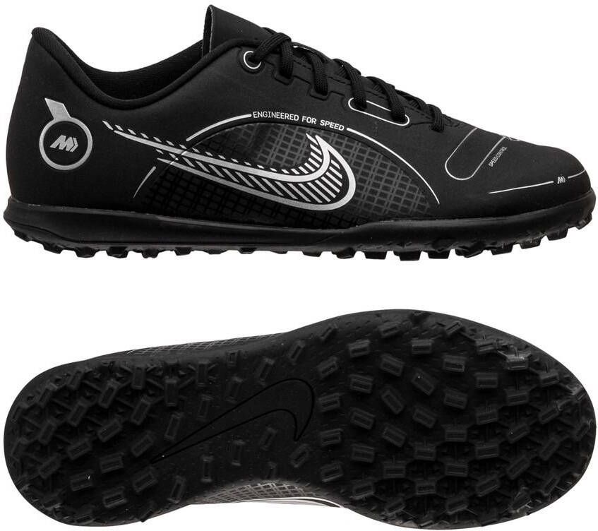 Nike Jr. Mercurial Vapor 14 Club TF Voetbalschoenen voor kleuters/kids(turf) Black/Medium Ash/Metallic Silver