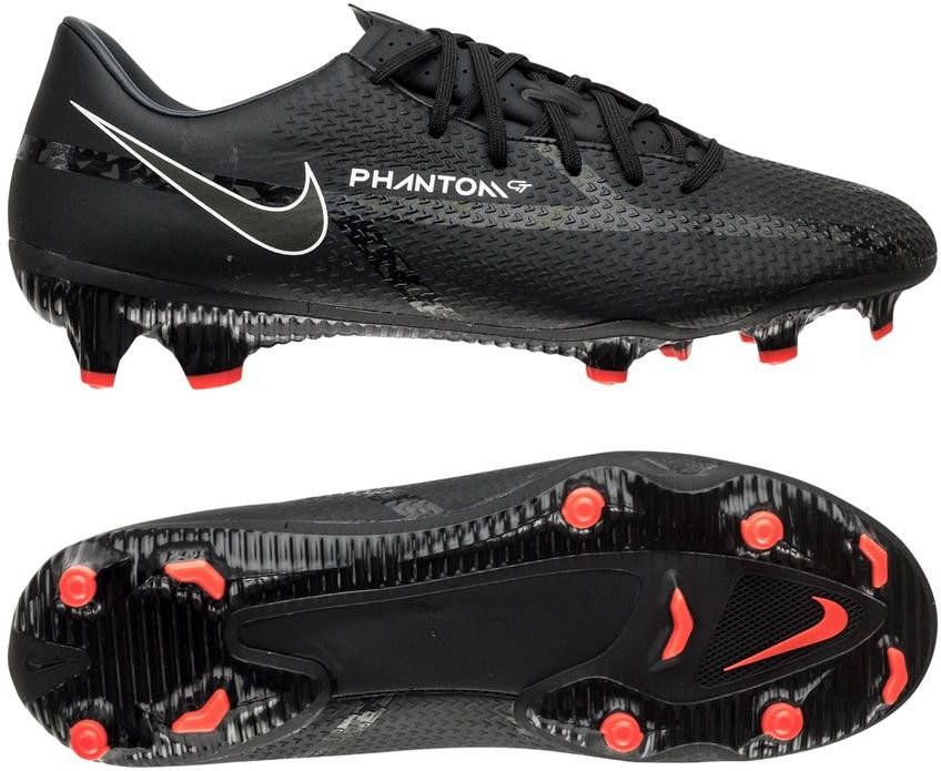 Nike Phantom GT 2 Academy FG Voetbalschoenen Heren Black/Summit White/Bright Crimson/Dark Smoke Grey Heren
