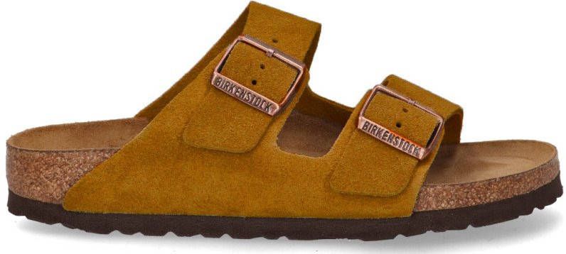 Birkenstock Arizona Soft Footbed Suede Leather Sandals , Bruin, Heren