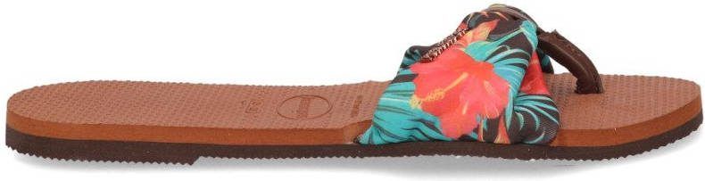 Havaianas You Saint Tropez teenslippers met bloemenprint roest