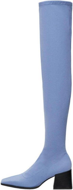 Mango overknee laarzen pastelblauw