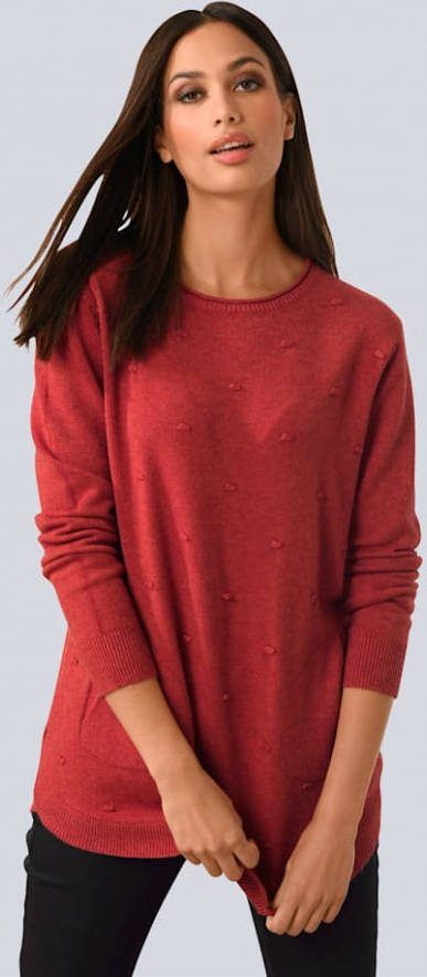 alba moda Trui met steekzakken Terracotta